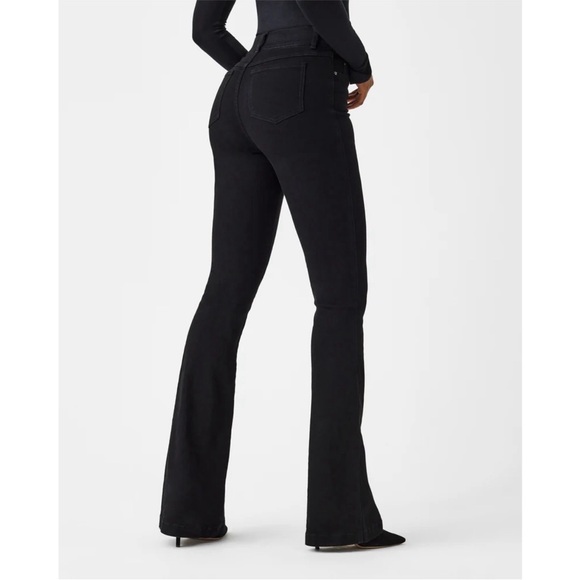 Spanx Flare Jeans Women's size XS Clean Black - Picture 2 of 7